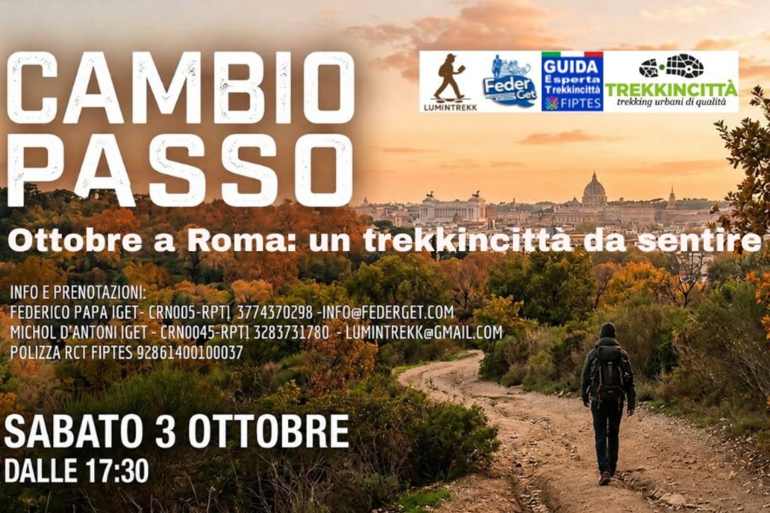 CAMBIO PASSO. 👟 Ottobre a Roma: un trekkincittà da sentire 🍂✨