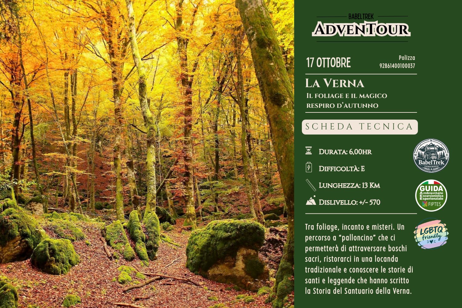 BabelTrek AdvenTour – LA VERNA: Foliage & Respiro