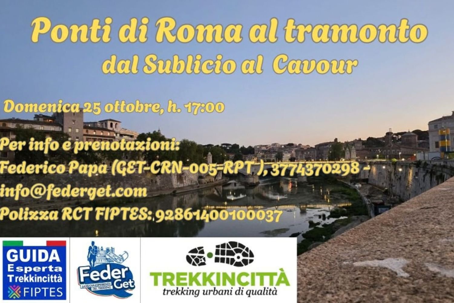 “Ponti di Roma al tramonto – dal Sublicio al Cavour”